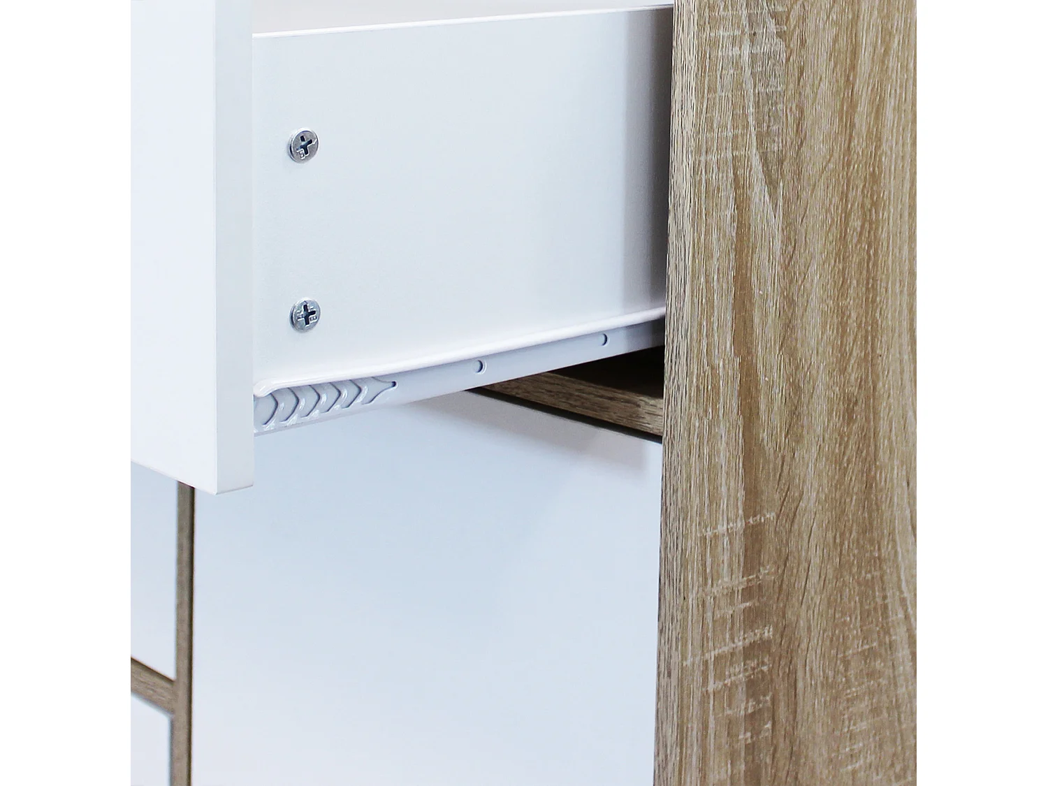 MilaniHome.it - madia moderna con tre cassetti e un anta di design per salotto, soggiorno 119x39,5x85,6 hdi coloreBianco