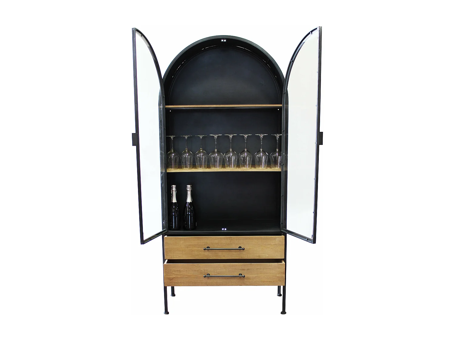 MilaniHome.it - vetrina industrial in metallo con due cassetti cm 81,5 x 40 x 180 h di design moderno industrial cm 81,5 x 40 x 180 hdi coloreAntracite