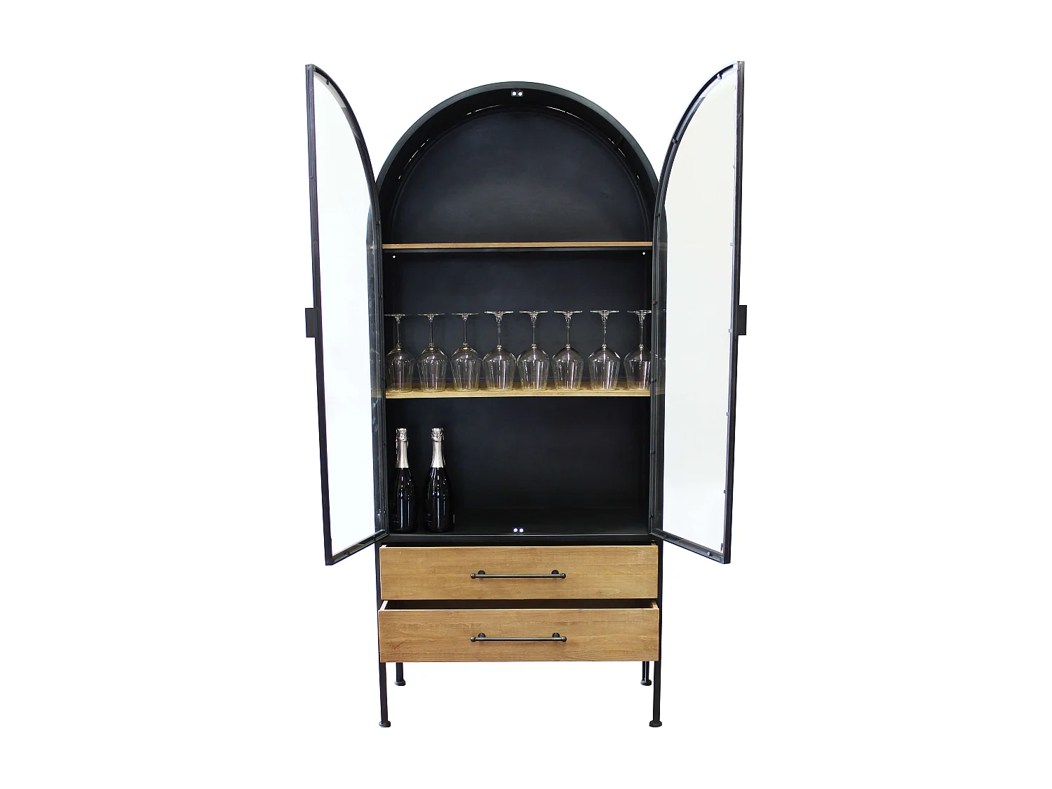 MilaniHome.it - vetrina industrial in metallo con due cassetti cm 81,5 x 40 x 180 h di design moderno industrial cm 81,5 x 40 x 180 hdi coloreAntracite