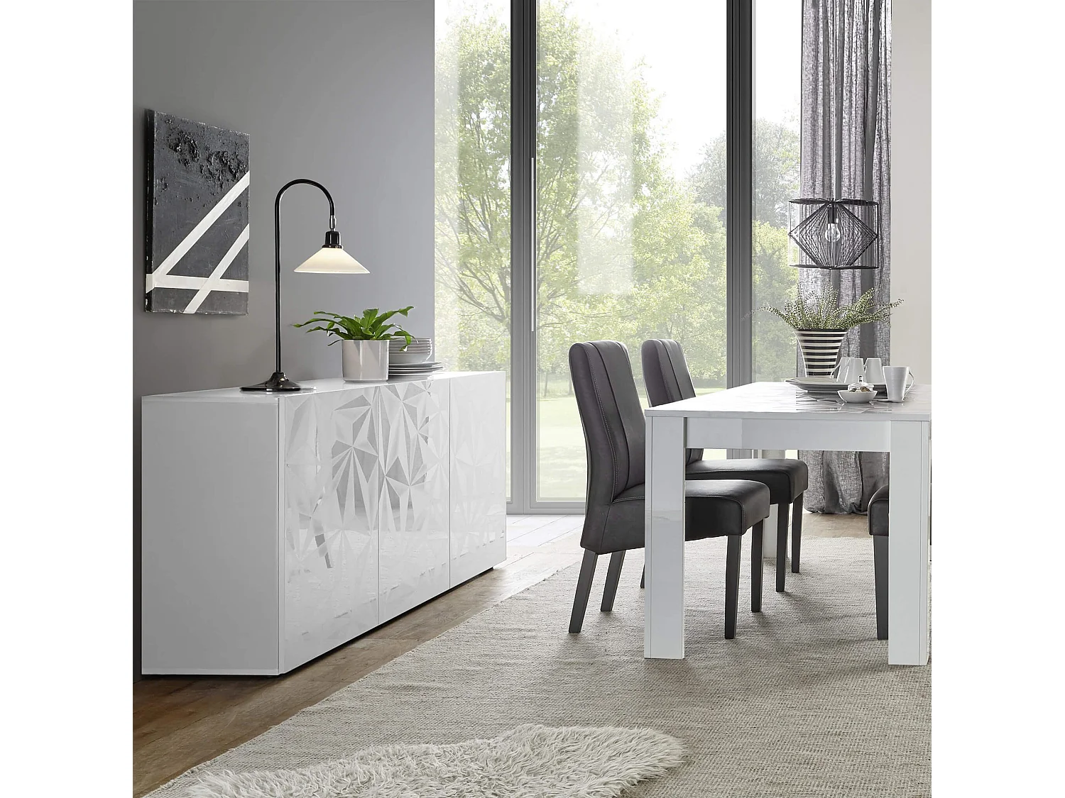 MilaniHome.it - madia di design moderno di design moderno industrial cm 181 x 84 x 42 hdi coloreBianco