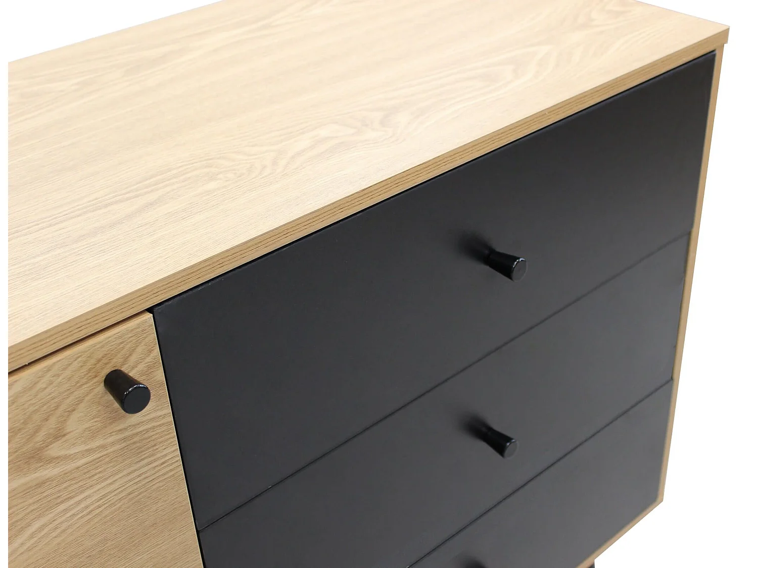 MilaniHome.it - madia moderna un anta e tre cassetti di design per salotto, soggiorno 118x39,5x76 hdi coloreMarrone