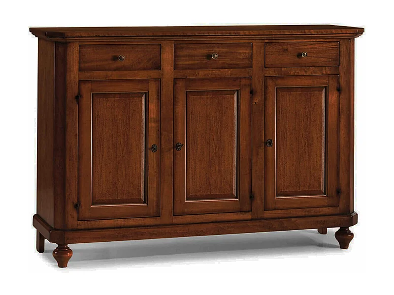 MilaniHome.it - Credenza In Legno Massello 150x43x98di coloreTinta noce