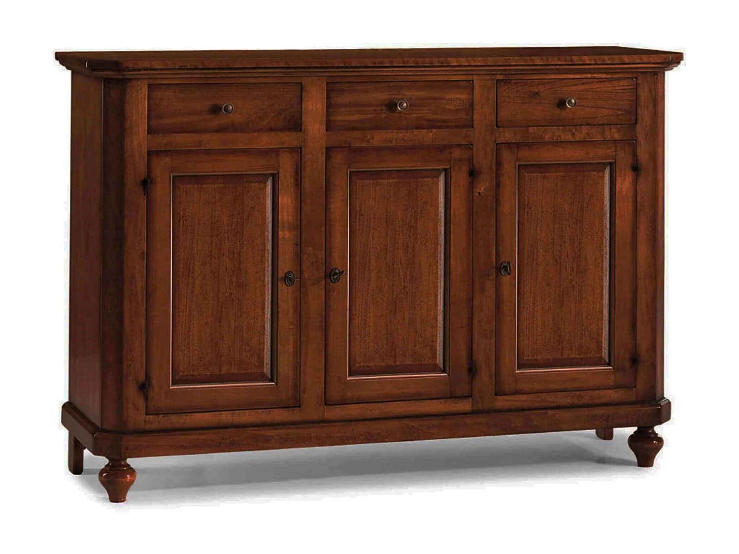 MilaniHome.it - Credenza In Legno Massello 150x43x98di coloreTinta noce