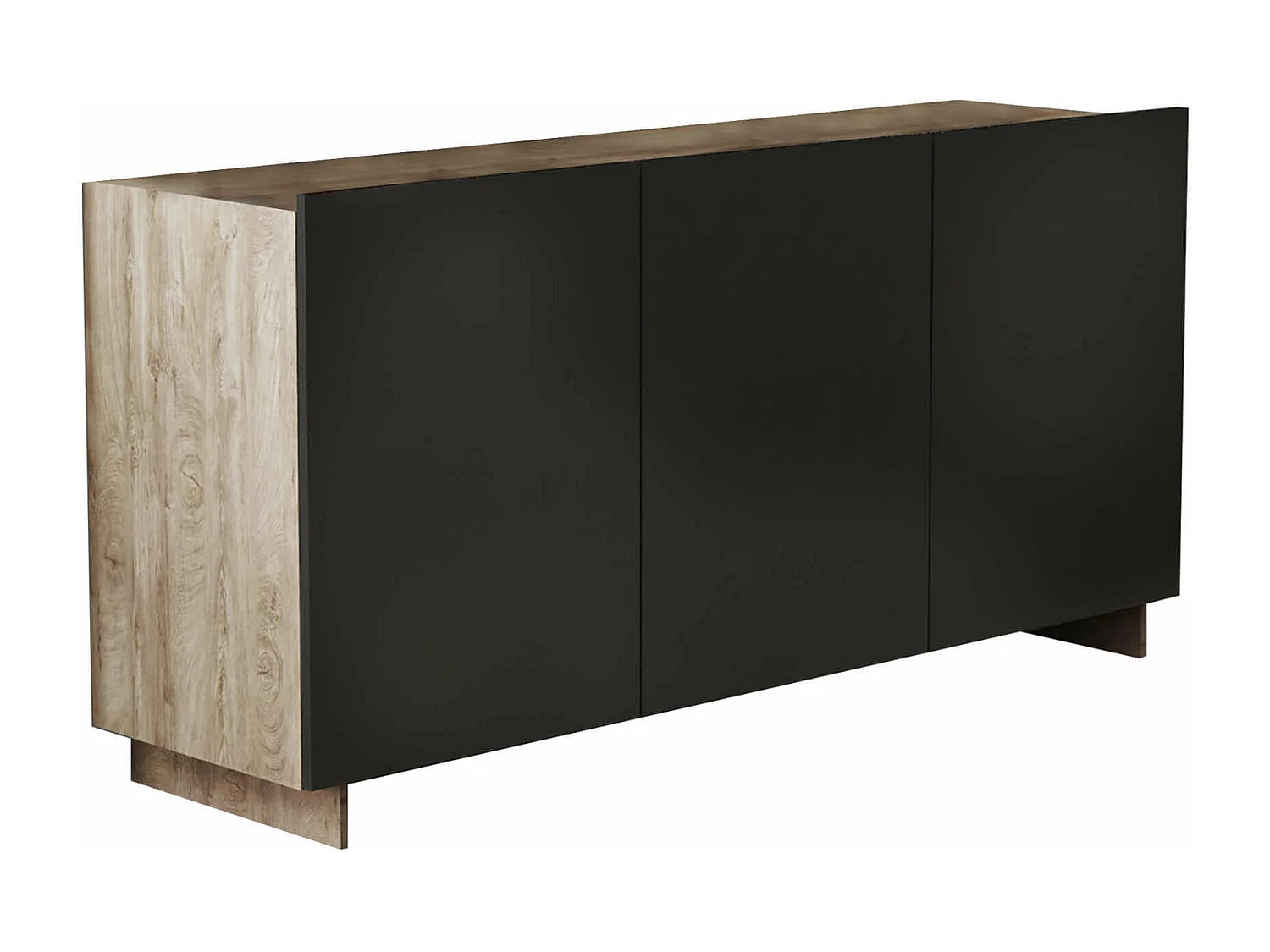 MilaniHome.it - madia moderna di design tre ante 150x40x76 hdi coloreNero