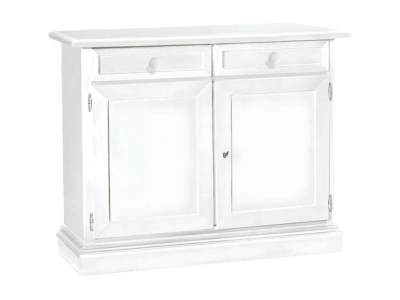 MilaniHome.it - Credenza In Legno Massello 105x42x85di coloreBianco