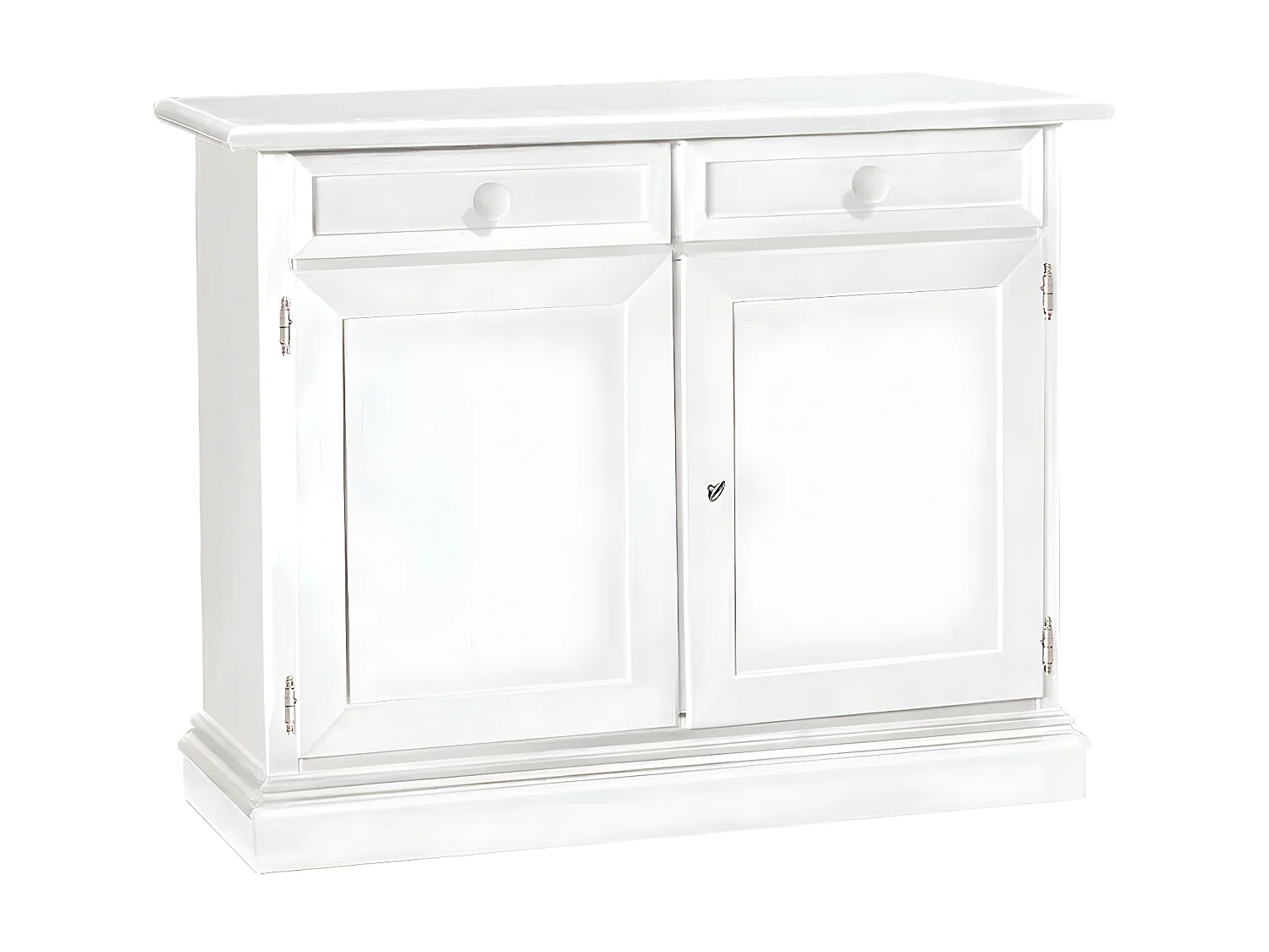 MilaniHome.it - Credenza In Legno Massello 105x42x85di coloreBianco