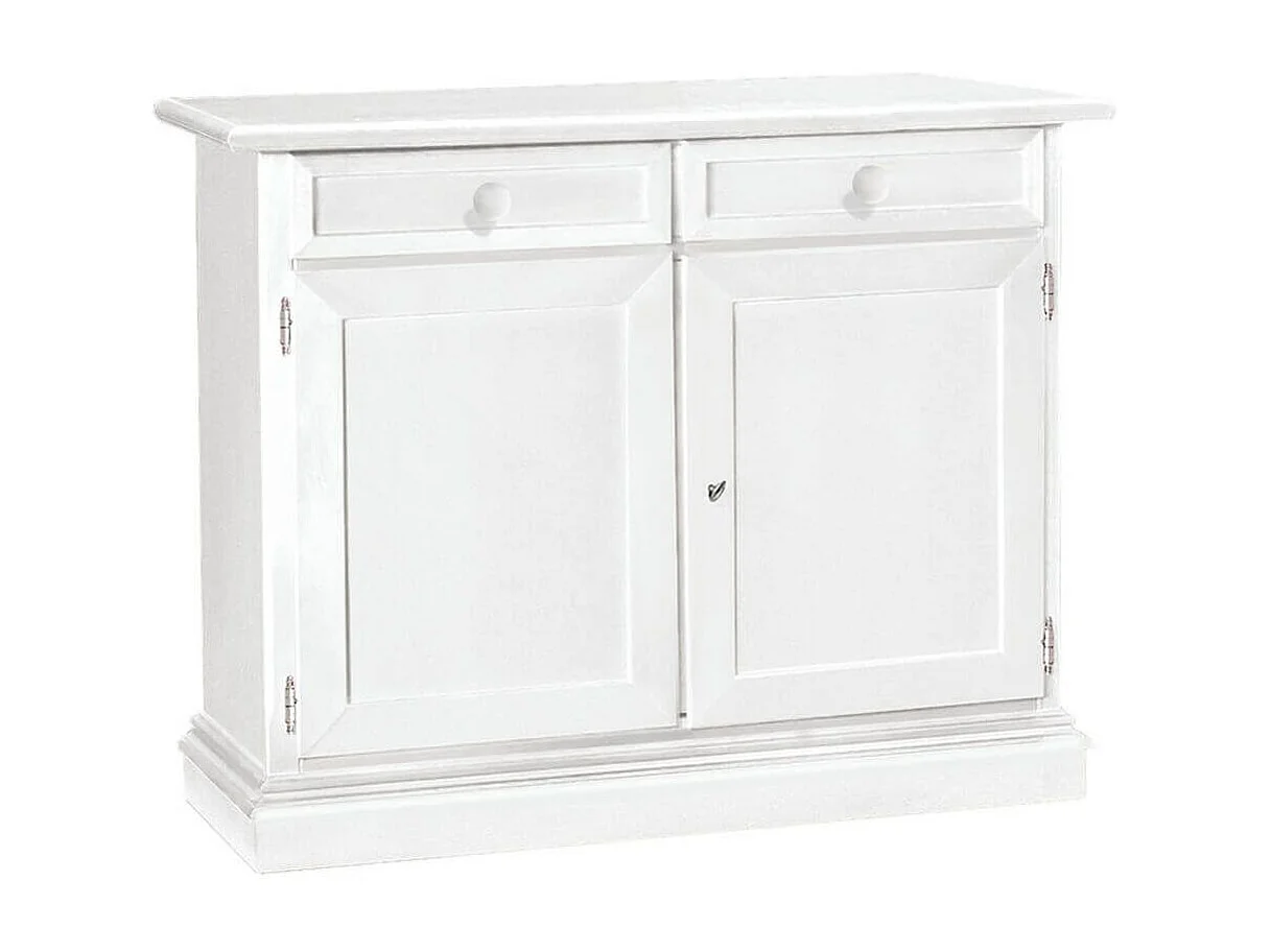 MilaniHome.it - Credenza In Legno Massello 105x42x85di coloreBianco