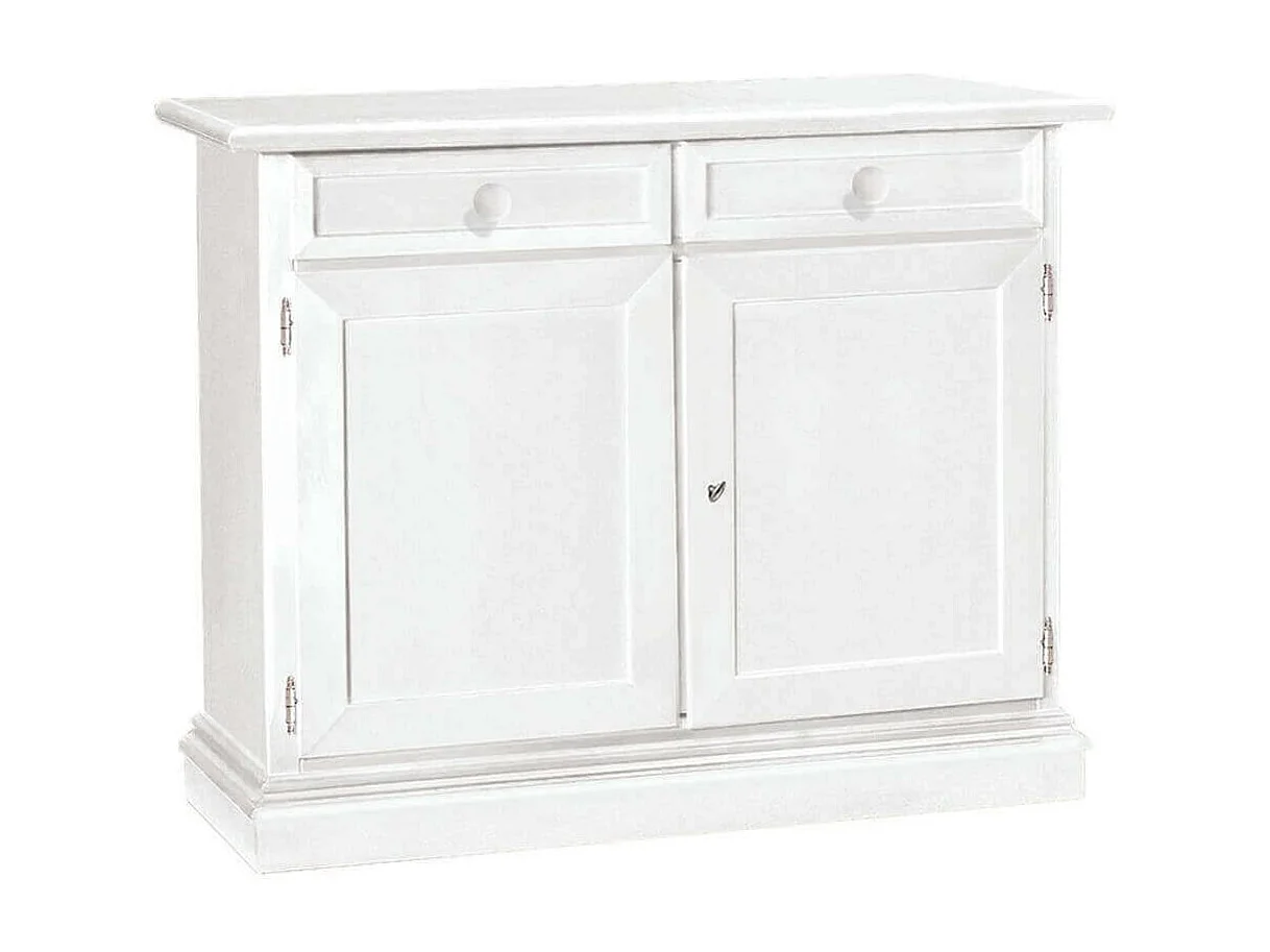 MilaniHome.it - Credenza In Legno Massello 105x42x85di coloreBianco