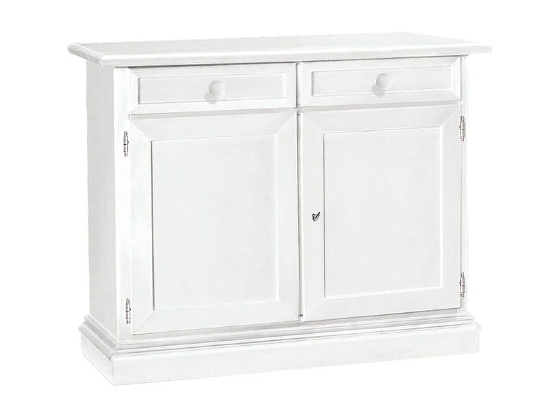 MilaniHome.it - Credenza In Legno Massello 105x42x85di coloreBianco
