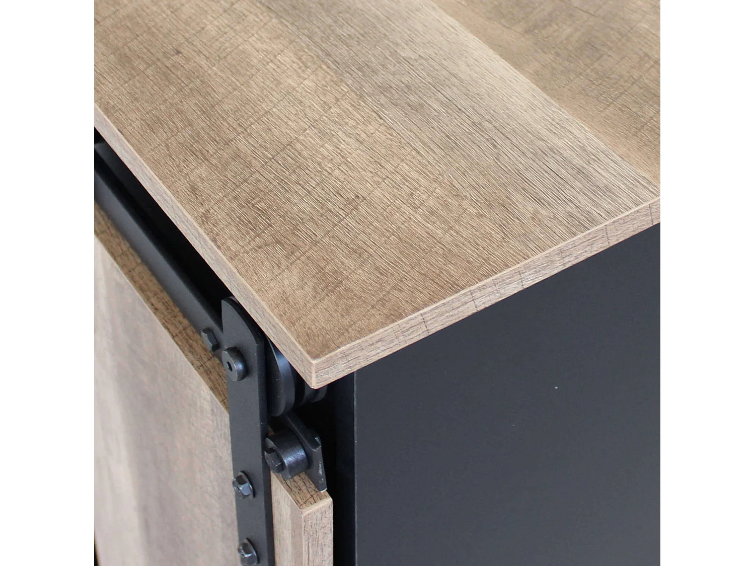 MilaniHome.it - Credenza Mobile Madia Moderna In Legno E Metallo Di Design Moderno Stile Industriale, Cm 60x40x78 Hdi coloreNero