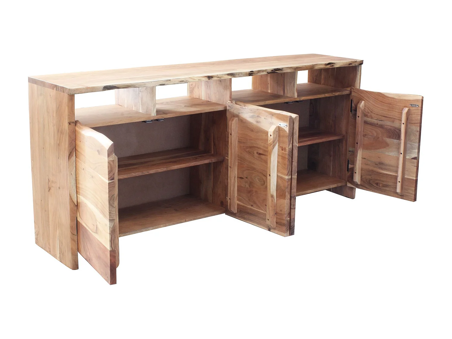 MilaniHome.it - madia in legno massiccio di design moderno industrial cm 180 x 40 x 80 hdi coloreMarrone