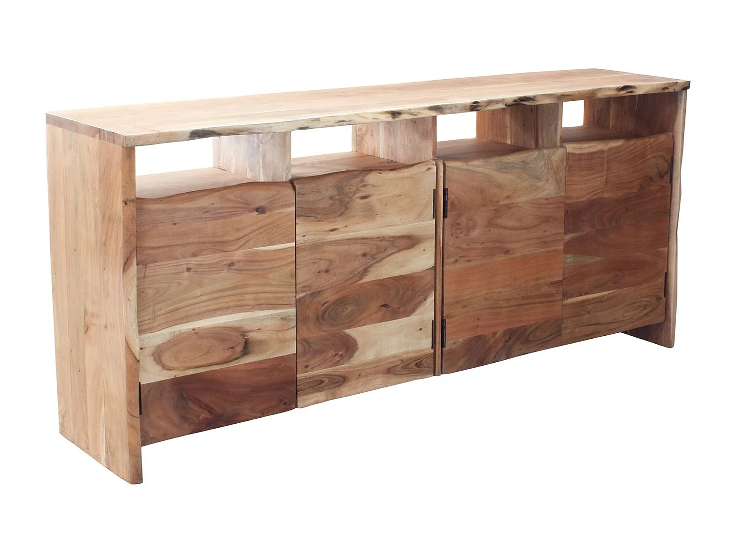 MilaniHome.it - madia in legno massiccio di design moderno industrial cm 180 x 40 x 80 hdi coloreMarrone