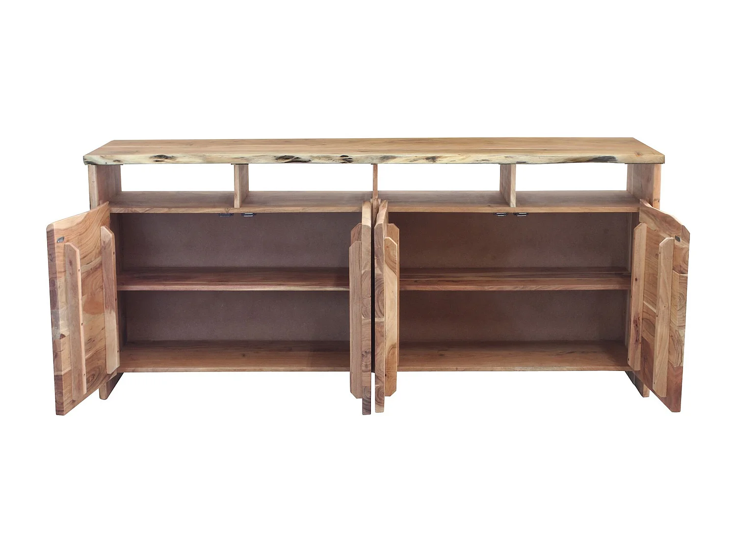 MilaniHome.it - madia in legno massiccio di design moderno industrial cm 180 x 40 x 80 hdi coloreMarrone