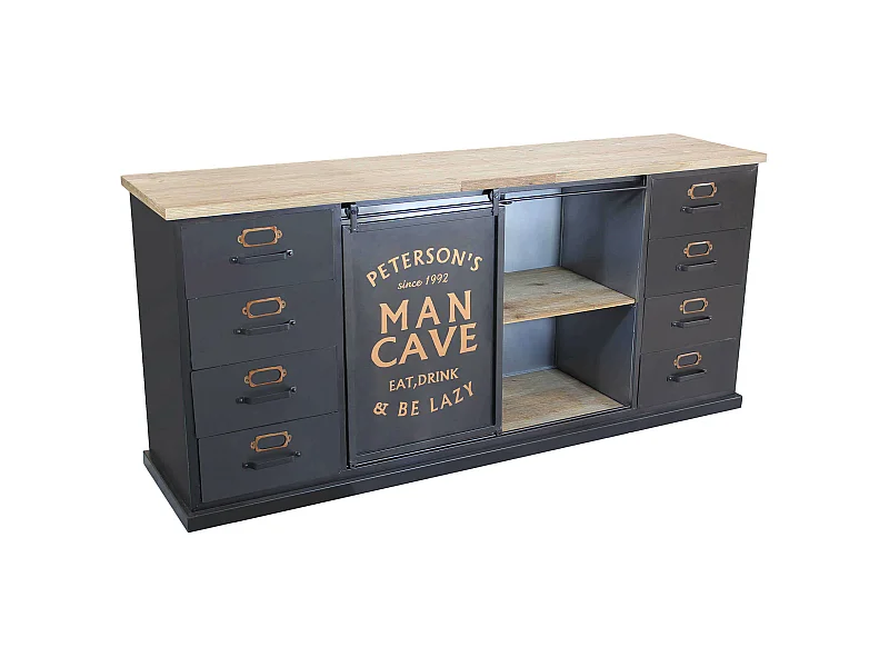 MilaniHome.it - madia industrial in metallo cm 164,5x40x74,5 hdi coloreMarrone