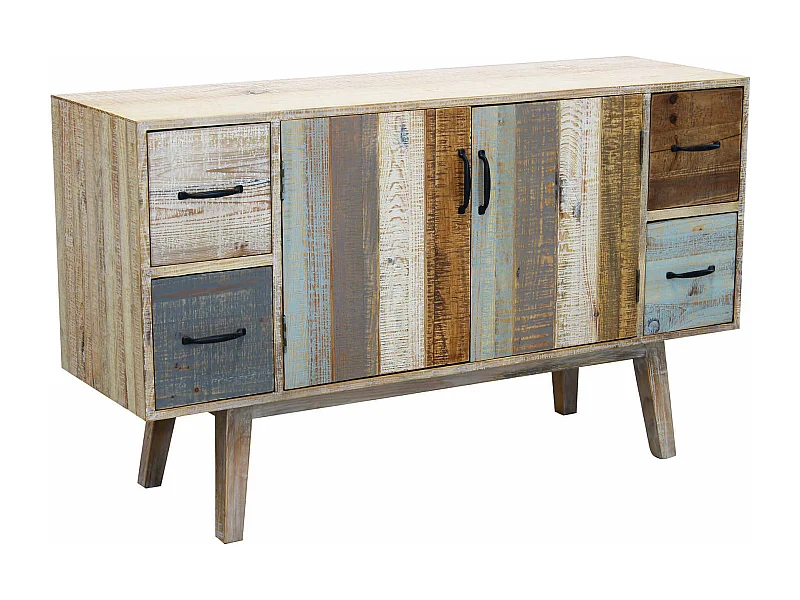 MilaniHome.it - Credenza In Legno Colorato Madia Di Design Mobile In Stile Vintage Moderno Per Sala Da Pranzo Soggiornodi coloreMulticolor