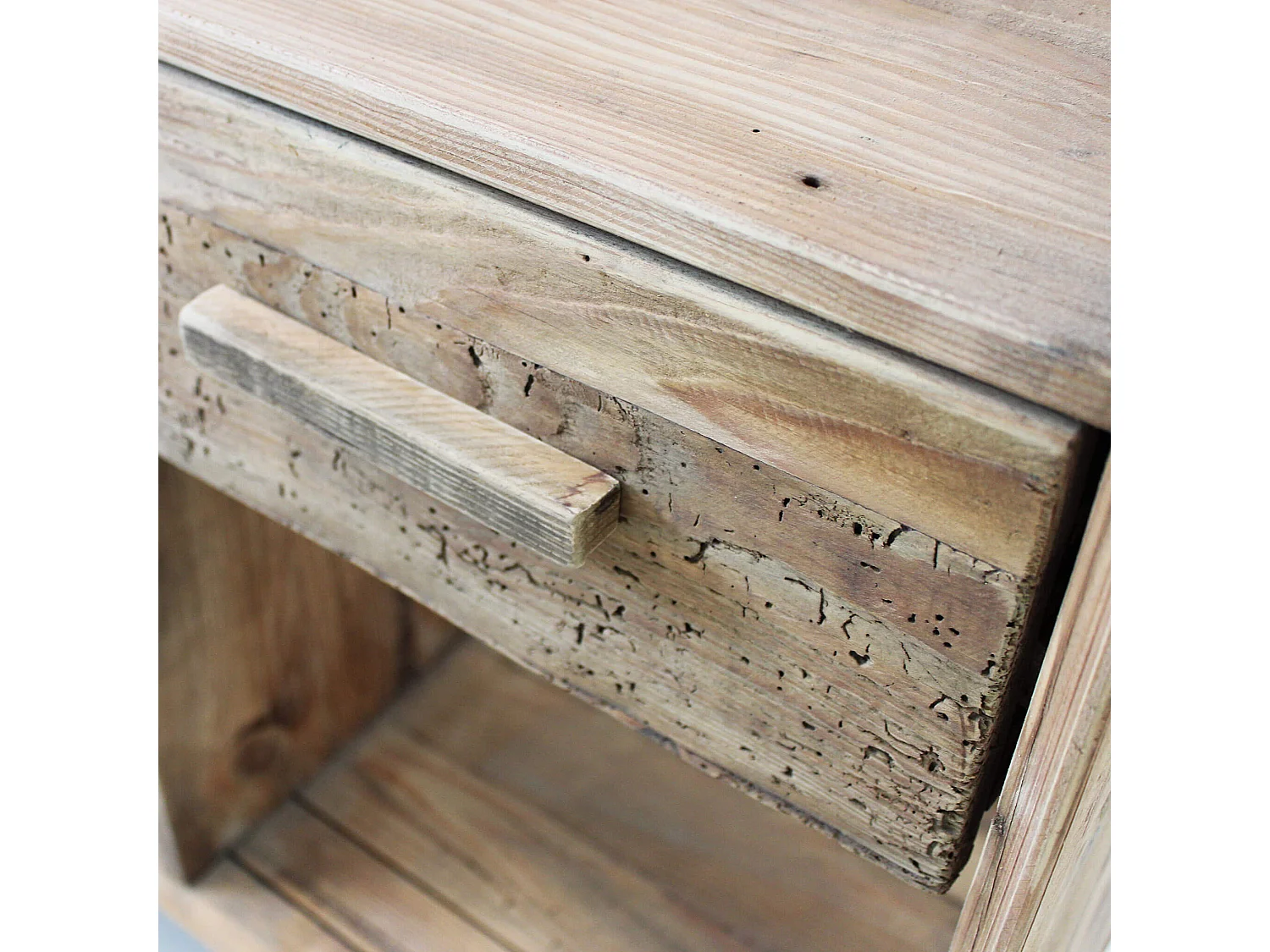 MilaniHome.it - Mobile Credenza Madia Moderna, Porta Tv 4 Cassetti, Legno Pino Massello Riciclato Cm 120x40x90 Hdi coloreMarrone