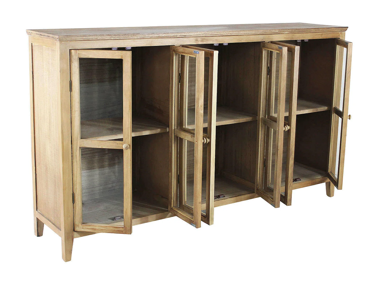 MilaniHome.it - credenza in legno 3 ante di design moderno vintage cm 177x40,2x103,5 hdi coloreMarrone