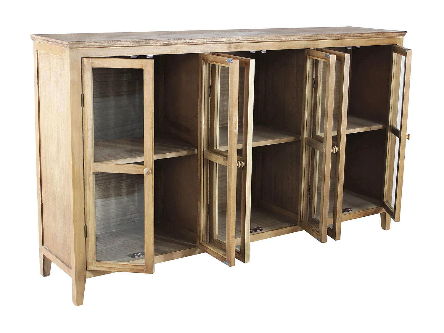 MilaniHome.it - credenza in legno 3 ante di design moderno vintage cm 177x40,2x103,5 hdi coloreMarrone