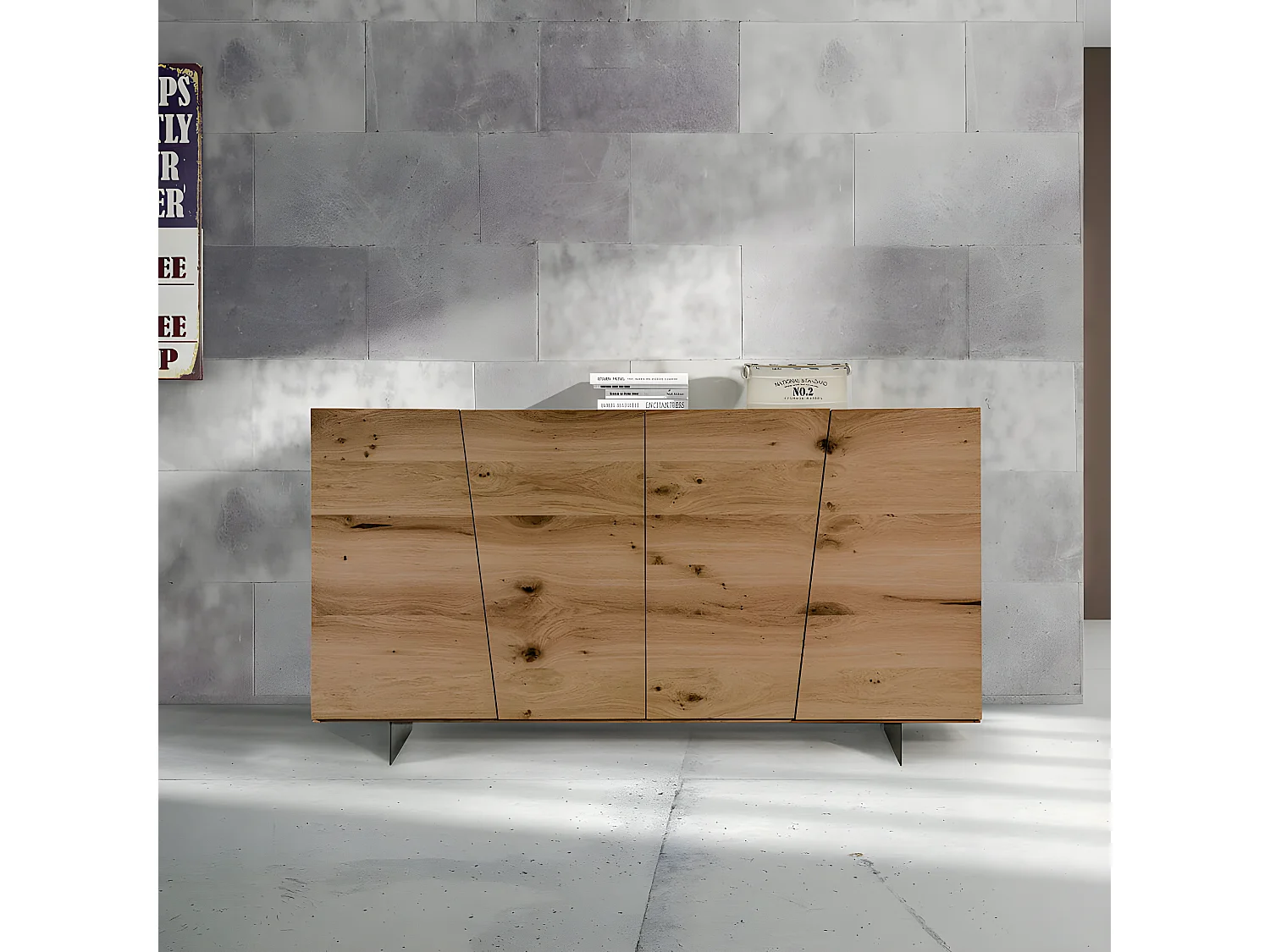 MilaniHome.it - Mobile Tv Porta Tv Cm 180x50x87 Rovere Nodato Spazzolato Naturale Per Salotto Soggiorno Camera Da Lettodi coloreMarrone