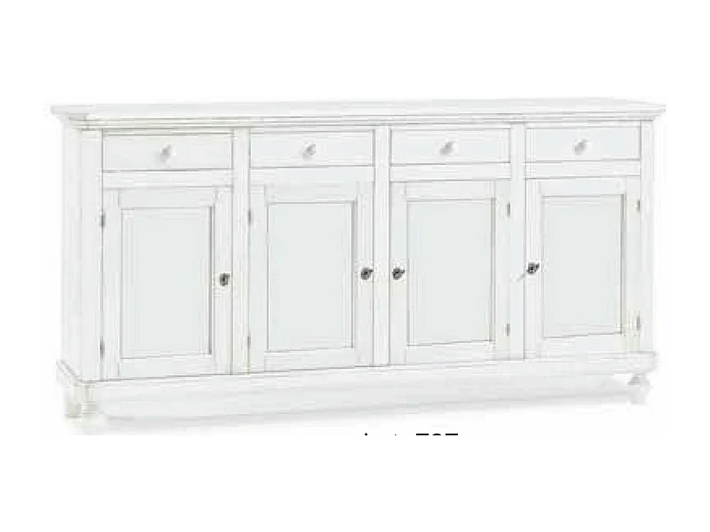 MilaniHome.it - Credenza In Legno Massello 196x43x98di coloreBianco