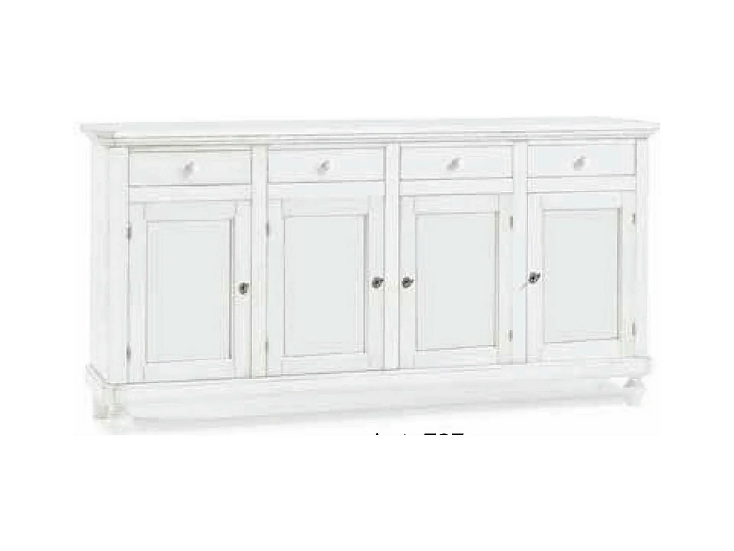MilaniHome.it - Credenza In Legno Massello 196x43x98di coloreBianco