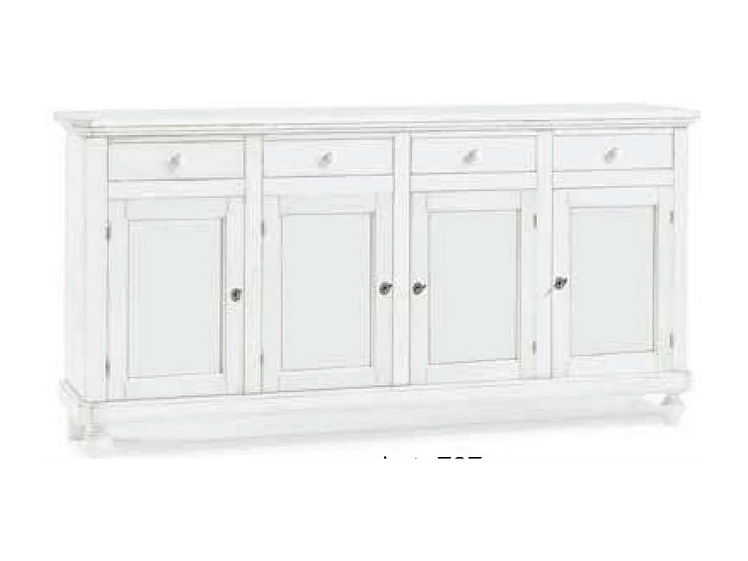 MilaniHome.it - Credenza In Legno Massello 196x43x98di coloreBianco
