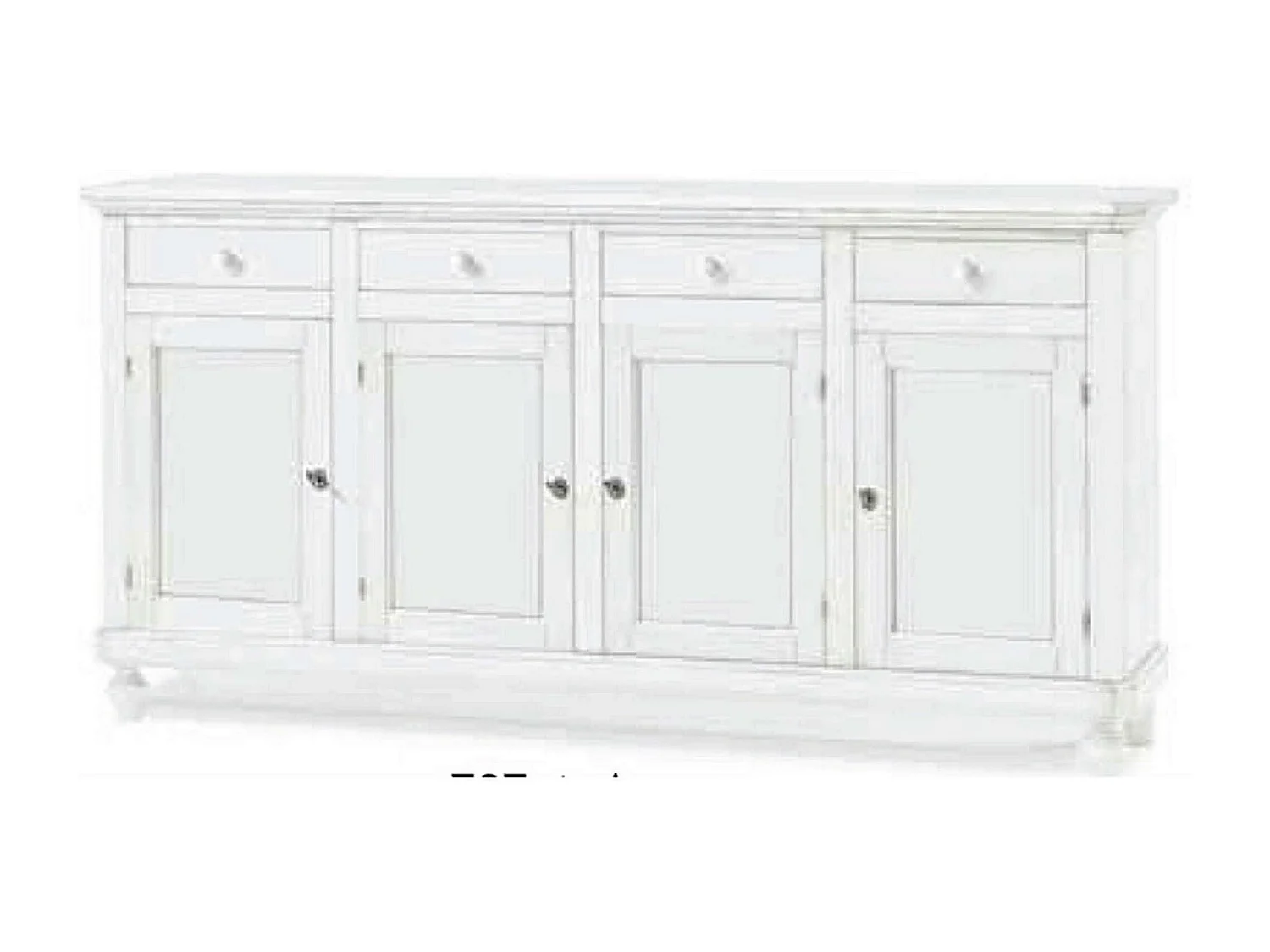 MilaniHome.it - Credenza In Legno Massello 196x43x98di coloreBianco
