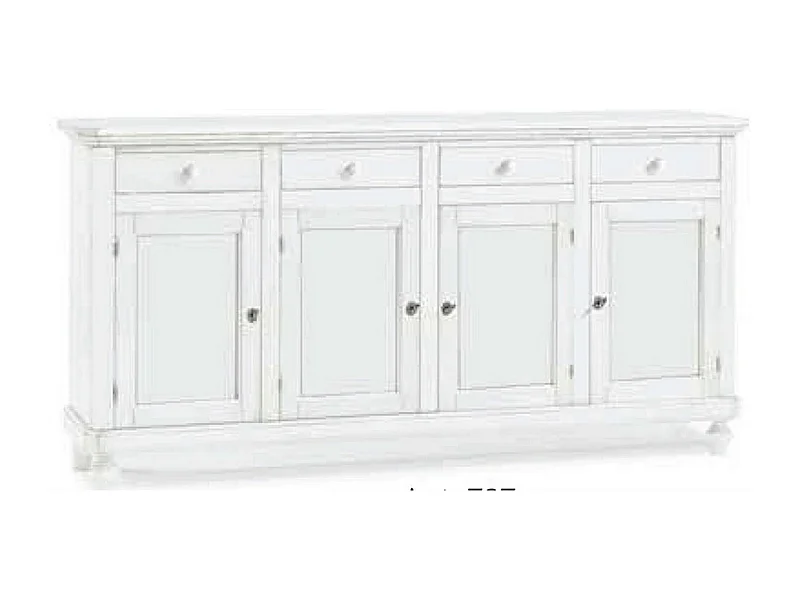 MilaniHome.it - Credenza In Legno Massello 196x43x98di coloreBianco