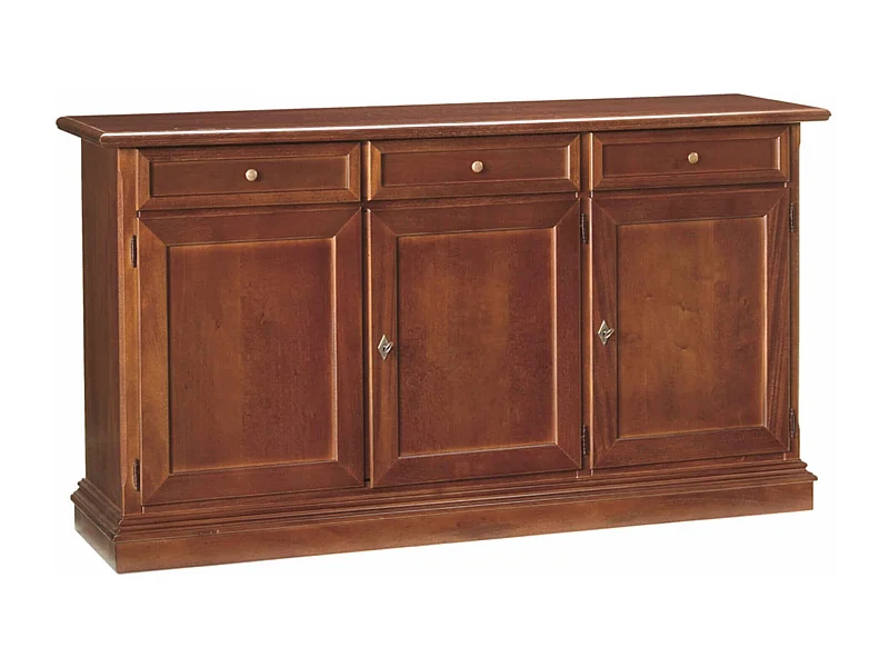 MilaniHome.it - Credenza Tinta Noce 156x42x85 Per Interno Sala Da Pranzo Salotto Cucina Ufficio Massello Arte Poveradi coloreTinta noce