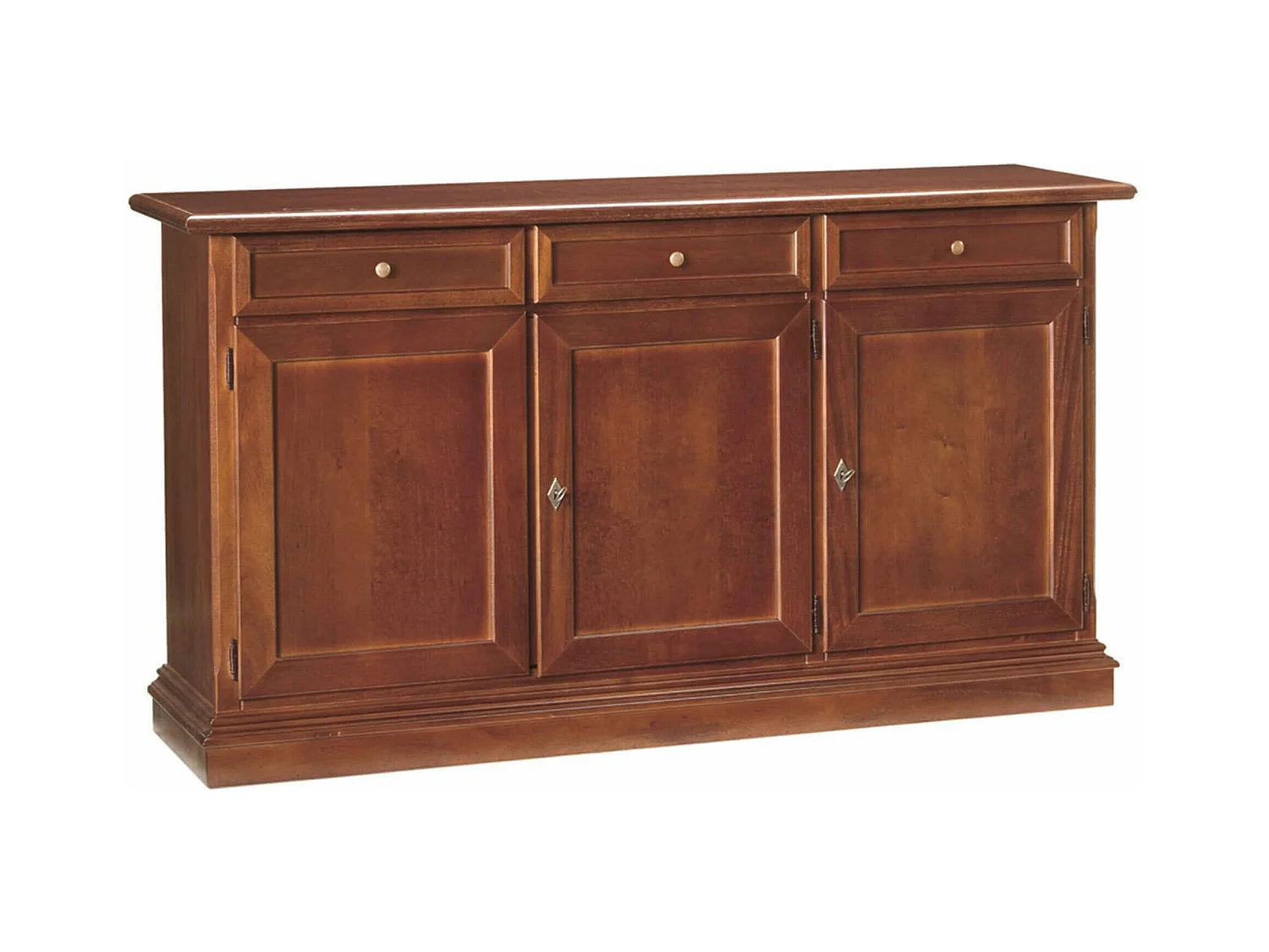 MilaniHome.it - Credenza Tinta Noce 156x42x85 Per Interno Sala Da Pranzo Salotto Cucina Ufficio Massello Arte Poveradi coloreTinta noce