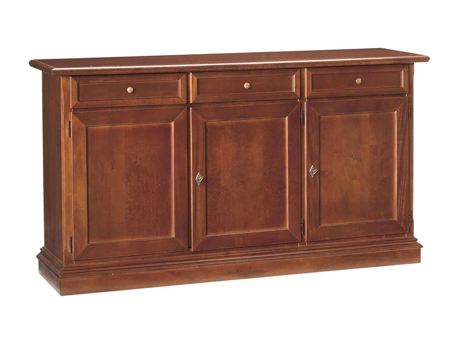 MilaniHome.it - Credenza Tinta Noce 156x42x85 Per Interno Sala Da Pranzo Salotto Cucina Ufficio Massello Arte Poveradi coloreTinta noce