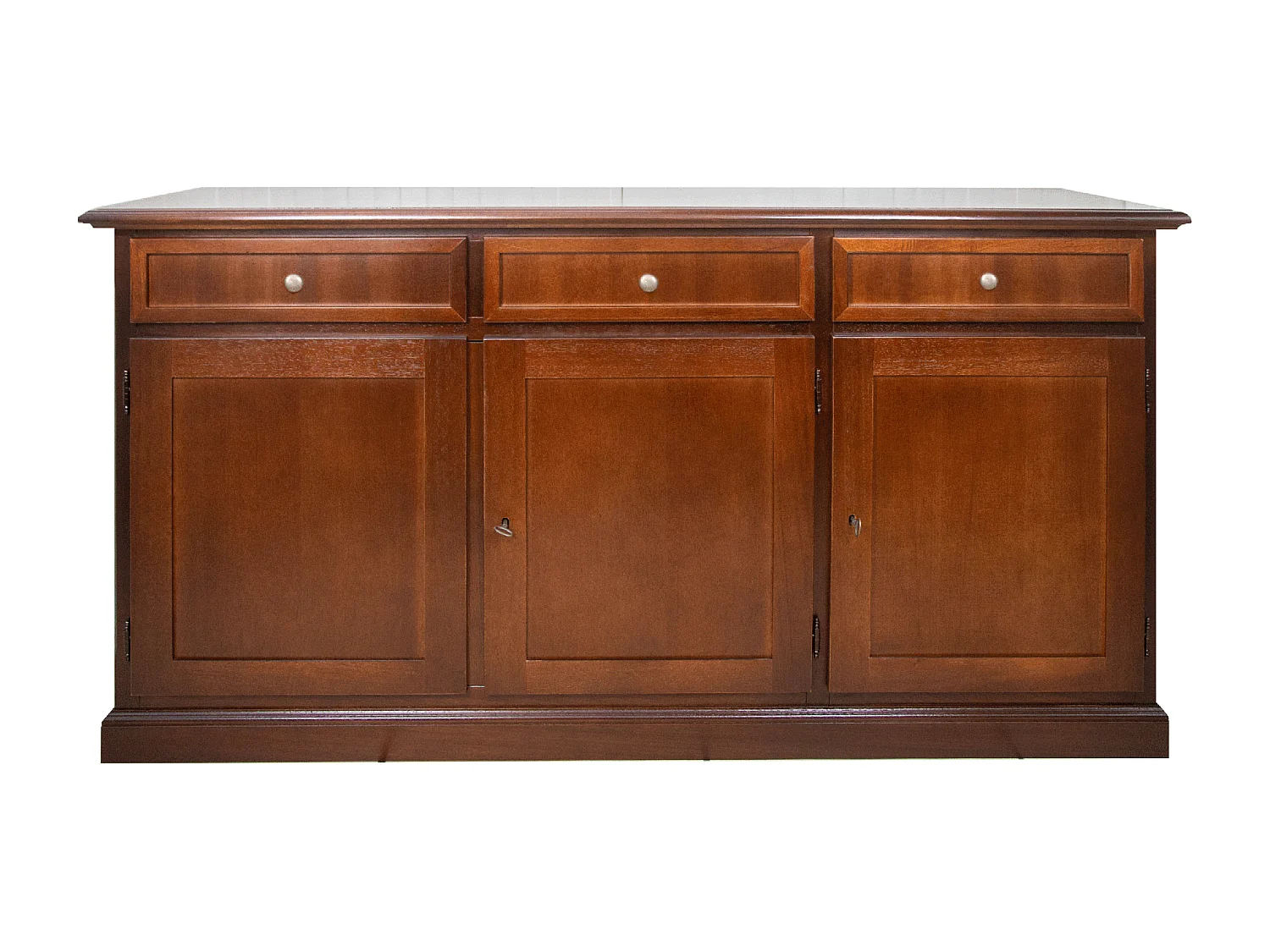 MilaniHome.it - Credenza Tinta Noce 156x42x85 Per Interno Sala Da Pranzo Salotto Cucina Ufficio Massello Arte Poveradi coloreTinta noce