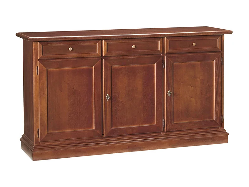 MilaniHome.it - Credenza Tinta Noce 156x42x85 Per Interno Sala Da Pranzo Salotto Cucina Ufficio Massello Arte Poveradi coloreTinta noce