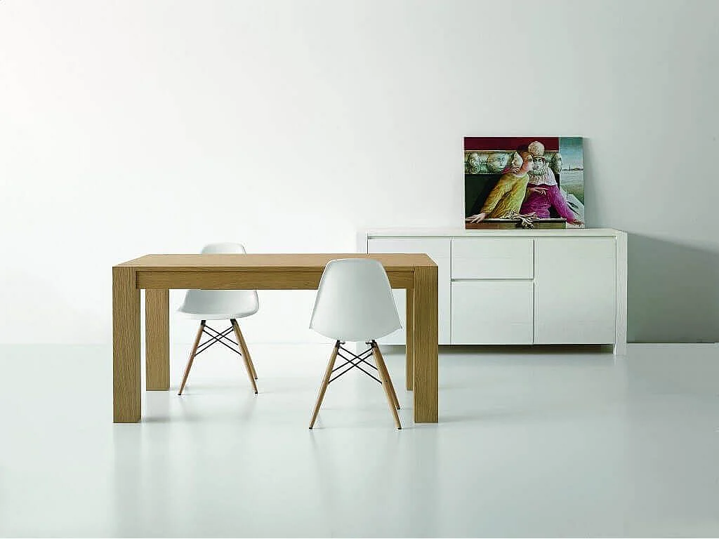 MilaniHome.it - Credenza Abete Bianco Spazzolato 185x50x84 Per Interno Sala Da Pranzo Salotto Cucina Moderno Massellodi coloreBianco