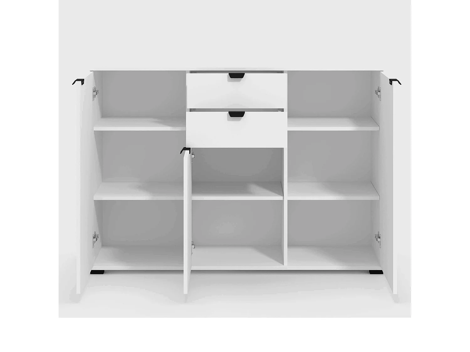 credenza moderna con 3 ante e 2 cassetti di design moderno industrial cm 135 x 40 x 95 h
