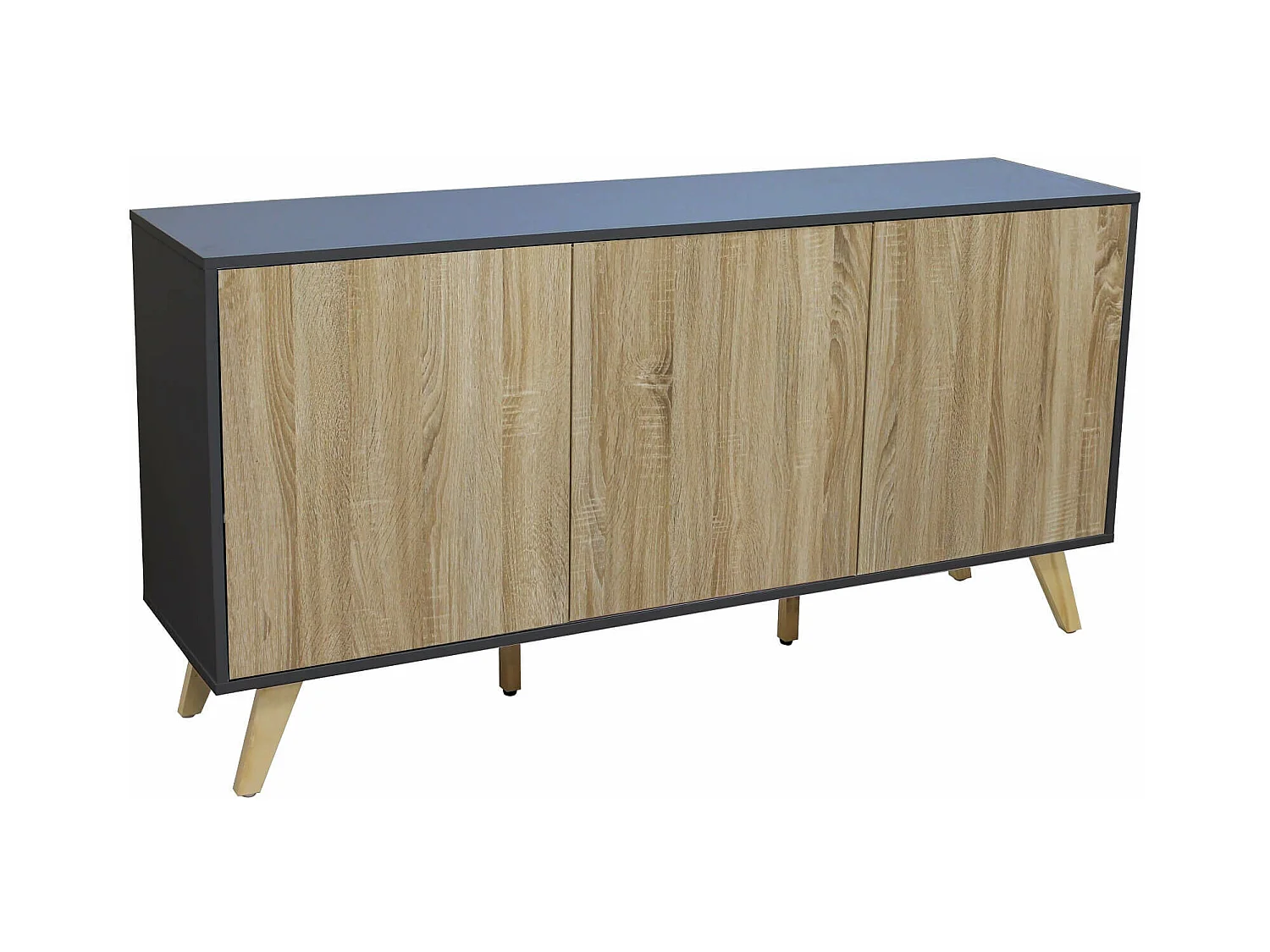 MilaniHome.it - madia moderna con tre ante di design per salotto, soggiorno 150x39,5x75 hdi coloreAntracite