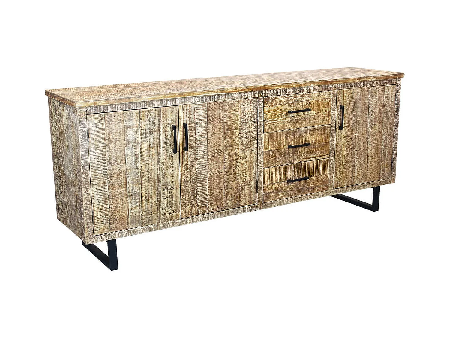 MilaniHome.it - madia a tre ante e tre cassetti di design moderno per salotto cucina sala da pranzo cm 200x45x83 hdi coloreMarrone
