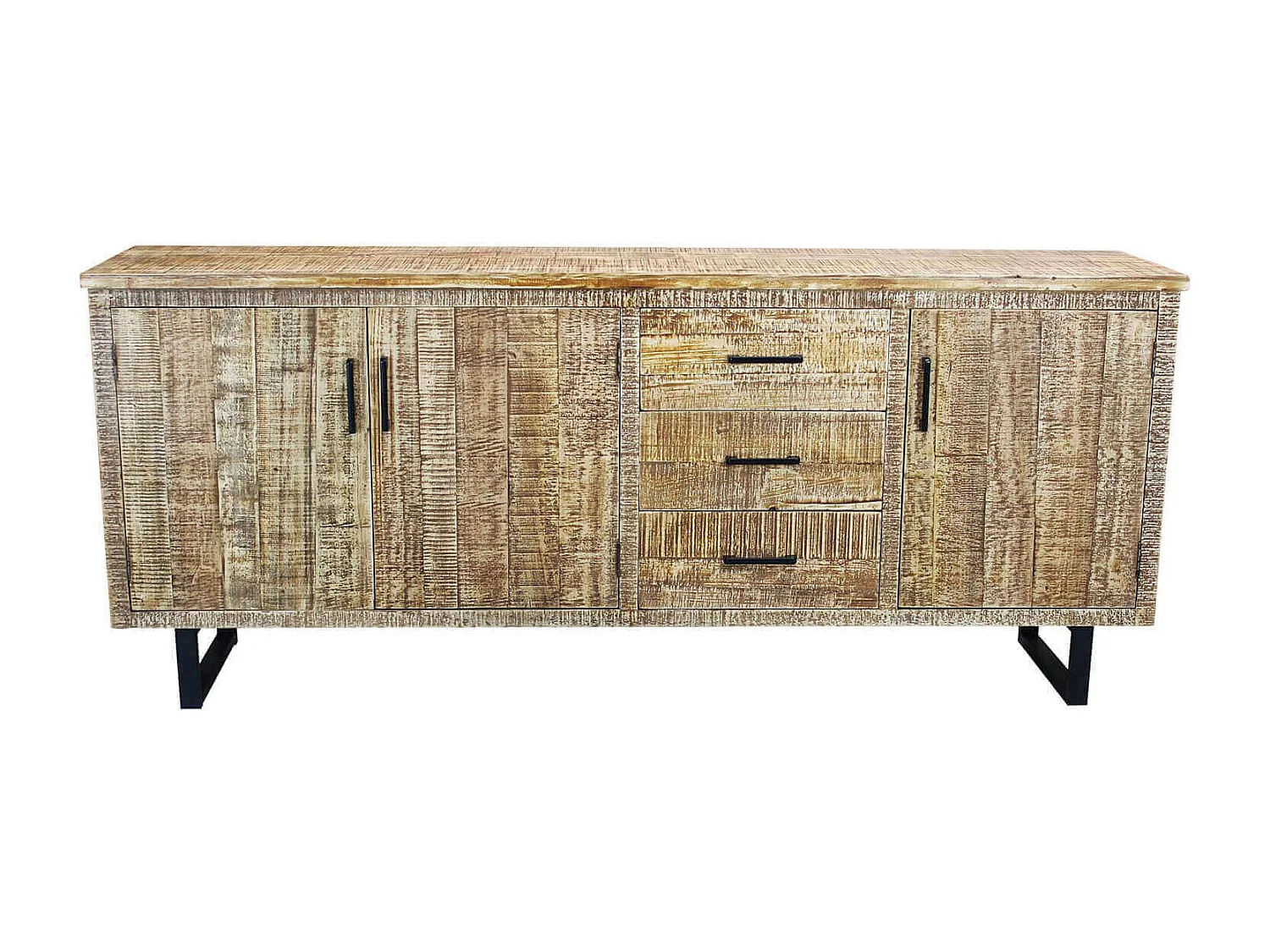 MilaniHome.it - madia a tre ante e tre cassetti di design moderno per salotto cucina sala da pranzo cm 200x45x83 hdi coloreMarrone