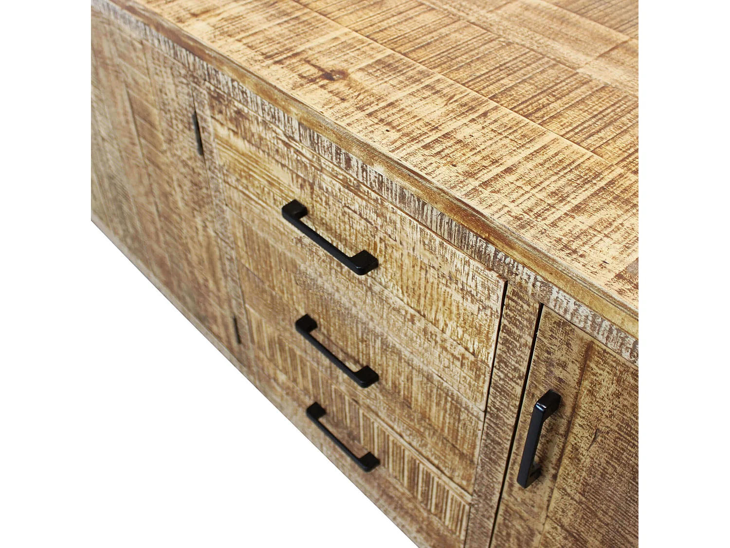 MilaniHome.it - madia a tre ante e tre cassetti di design moderno per salotto cucina sala da pranzo cm 200x45x83 hdi coloreMarrone