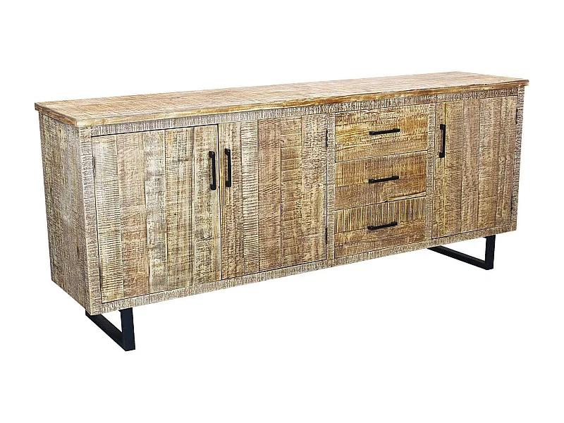 MilaniHome.it - madia a tre ante e tre cassetti di design moderno per salotto cucina sala da pranzo cm 200x45x83 hdi coloreMarrone