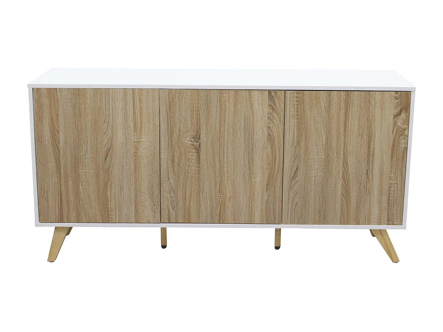 MilaniHome.it - madia moderna con tre ante di design per salotto, soggiorno 150x39,5x75 hdi coloreBianco