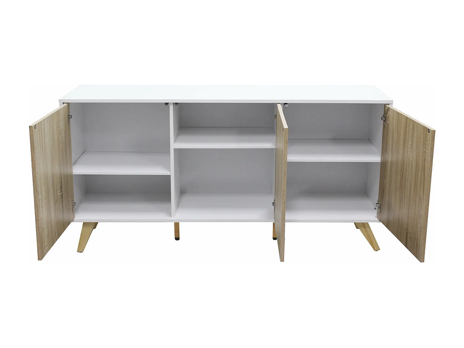 MilaniHome.it - madia moderna con tre ante di design per salotto, soggiorno 150x39,5x75 hdi coloreBianco