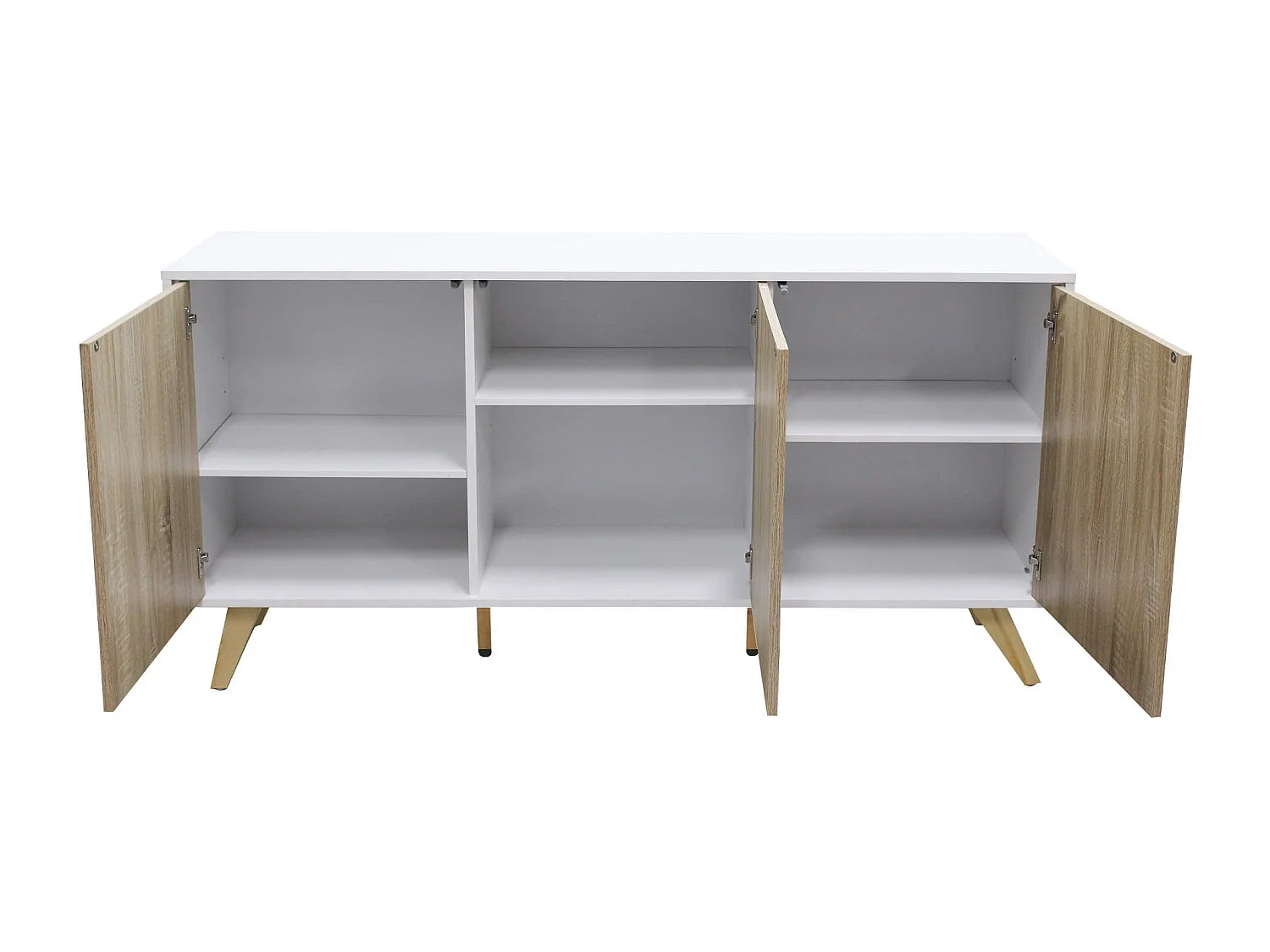 MilaniHome.it - madia moderna con tre ante di design per salotto, soggiorno 150x39,5x75 hdi coloreBianco