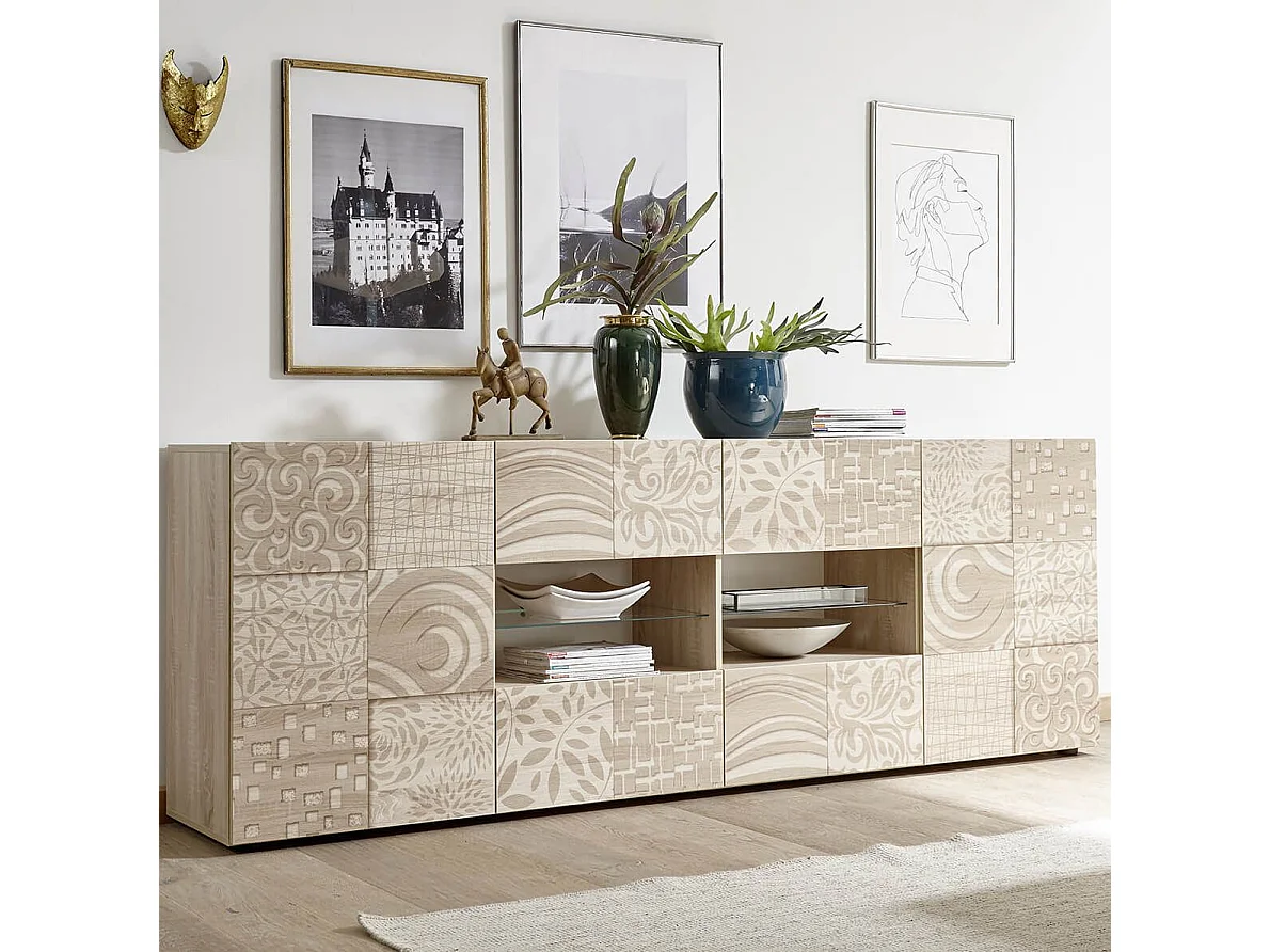 MilaniHome.it - madia di design moderno di design moderno industrial cm 241 x 84 x 42 hdi coloreMarrone