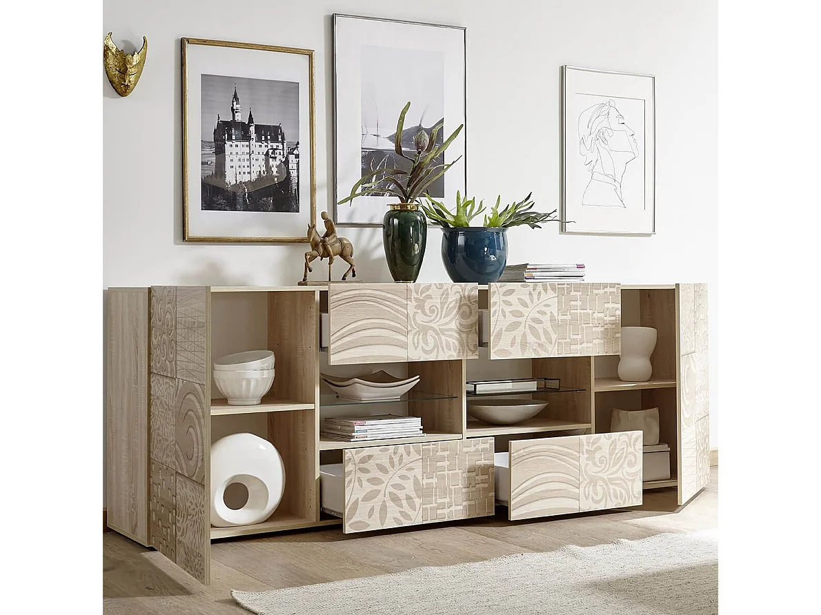 MilaniHome.it - madia di design moderno di design moderno industrial cm 241 x 84 x 42 hdi coloreMarrone