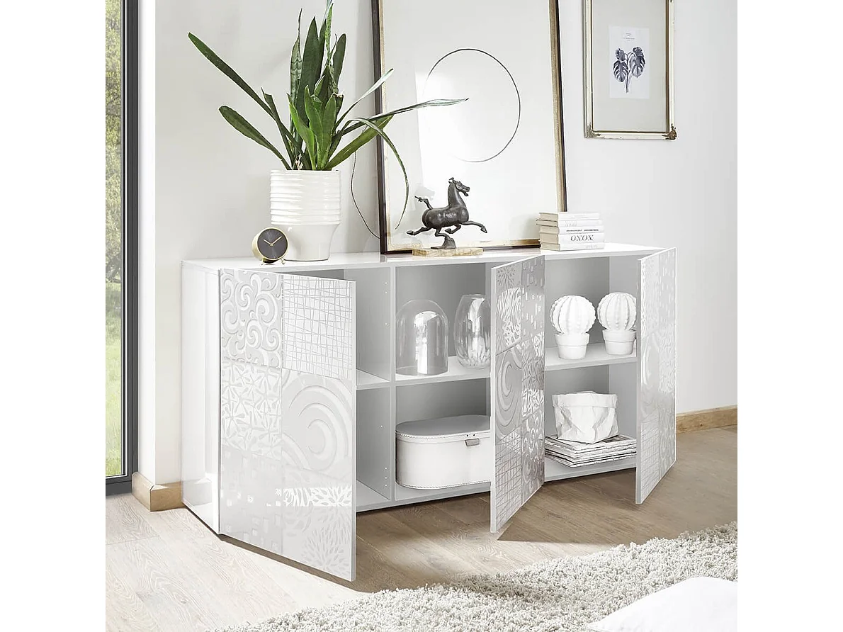 MilaniHome.it - madia di design moderno di design moderno industrial cm 181 x 84 x 42 hdi coloreBianco