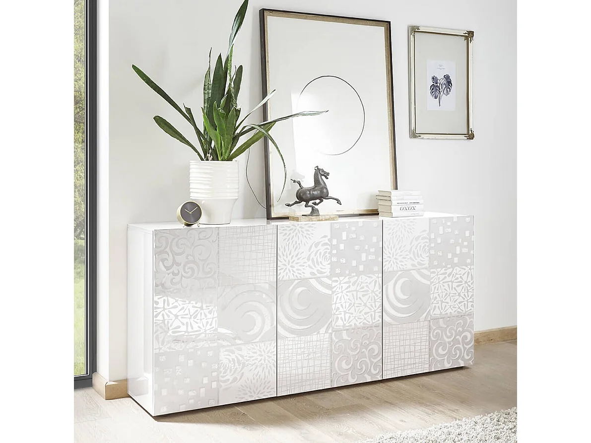 MilaniHome.it - madia di design moderno di design moderno industrial cm 181 x 84 x 42 hdi coloreBianco