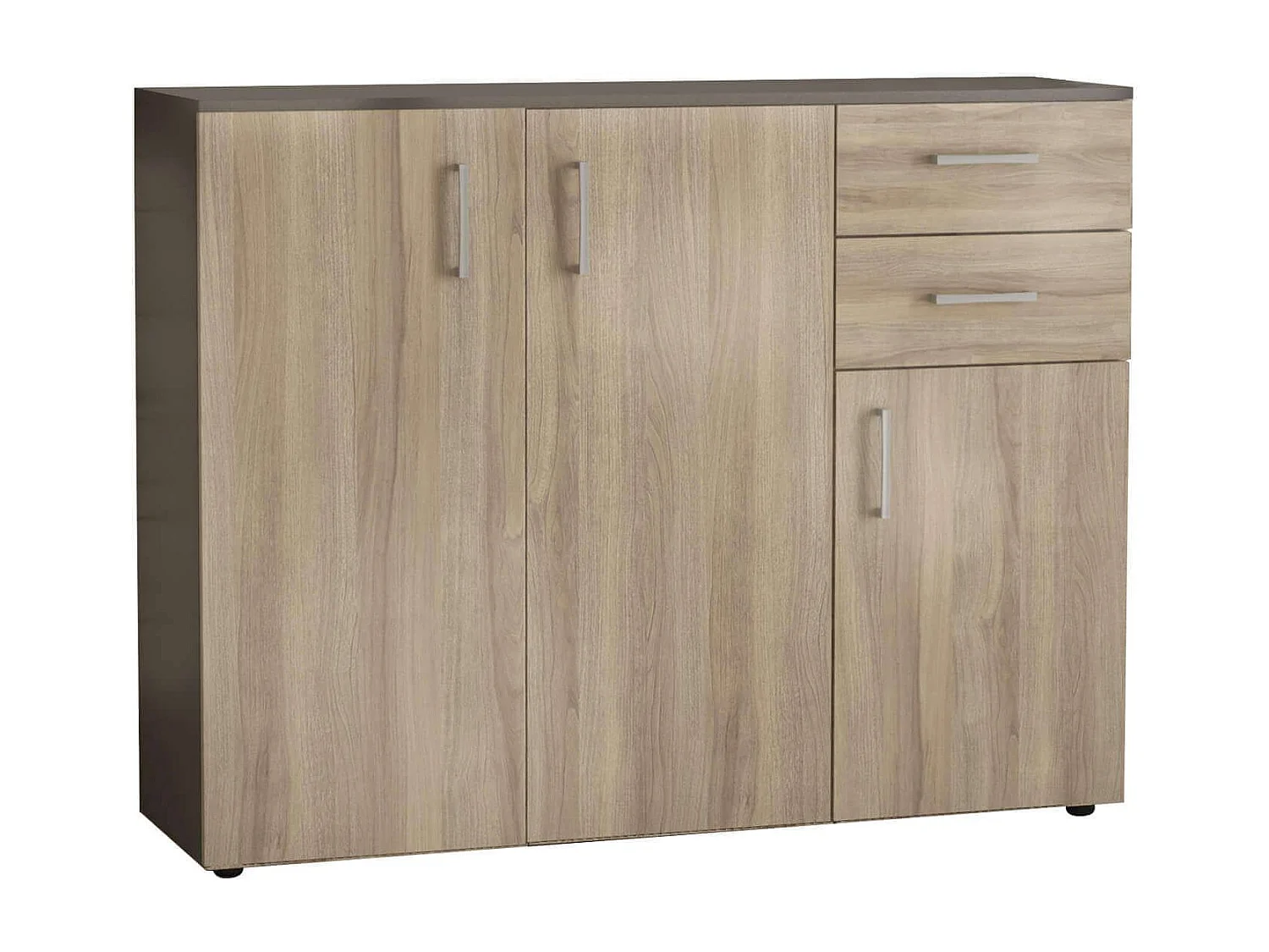 MilaniHome.it - madia moderna con 2 cassetti e tre ante di design moderno contemporaneo cm 106 x 36 x 83 hdi coloreOlmo