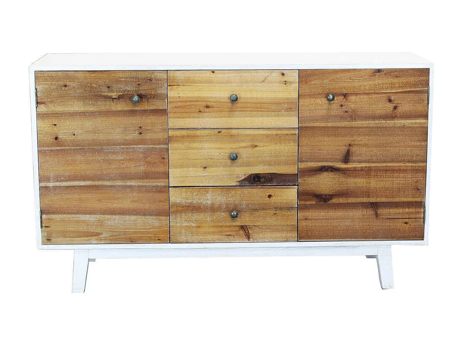 MilaniHome.it - madia a due ante in legno di design moderno per salotto cucina sala da pranzo cm 142x45x83 hdi coloreBianco