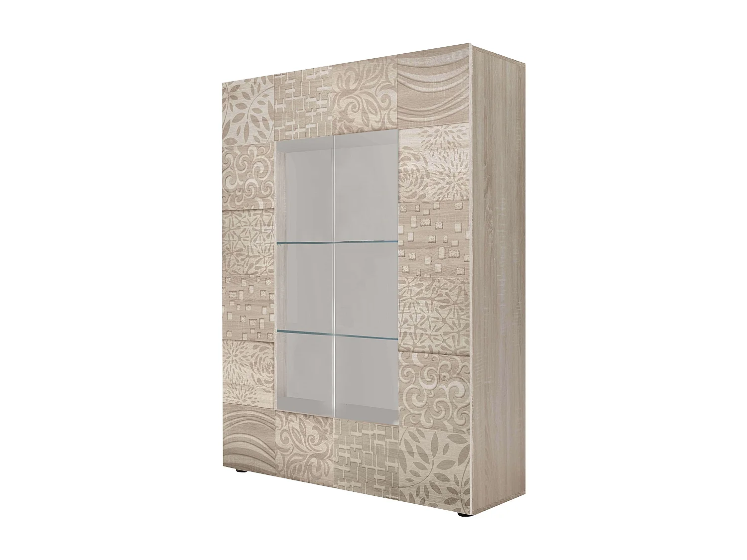 MilaniHome.it - vetrina moderna con 2 ante di design moderno industrial cm 121 x 166 x 42 hdi coloreMarrone